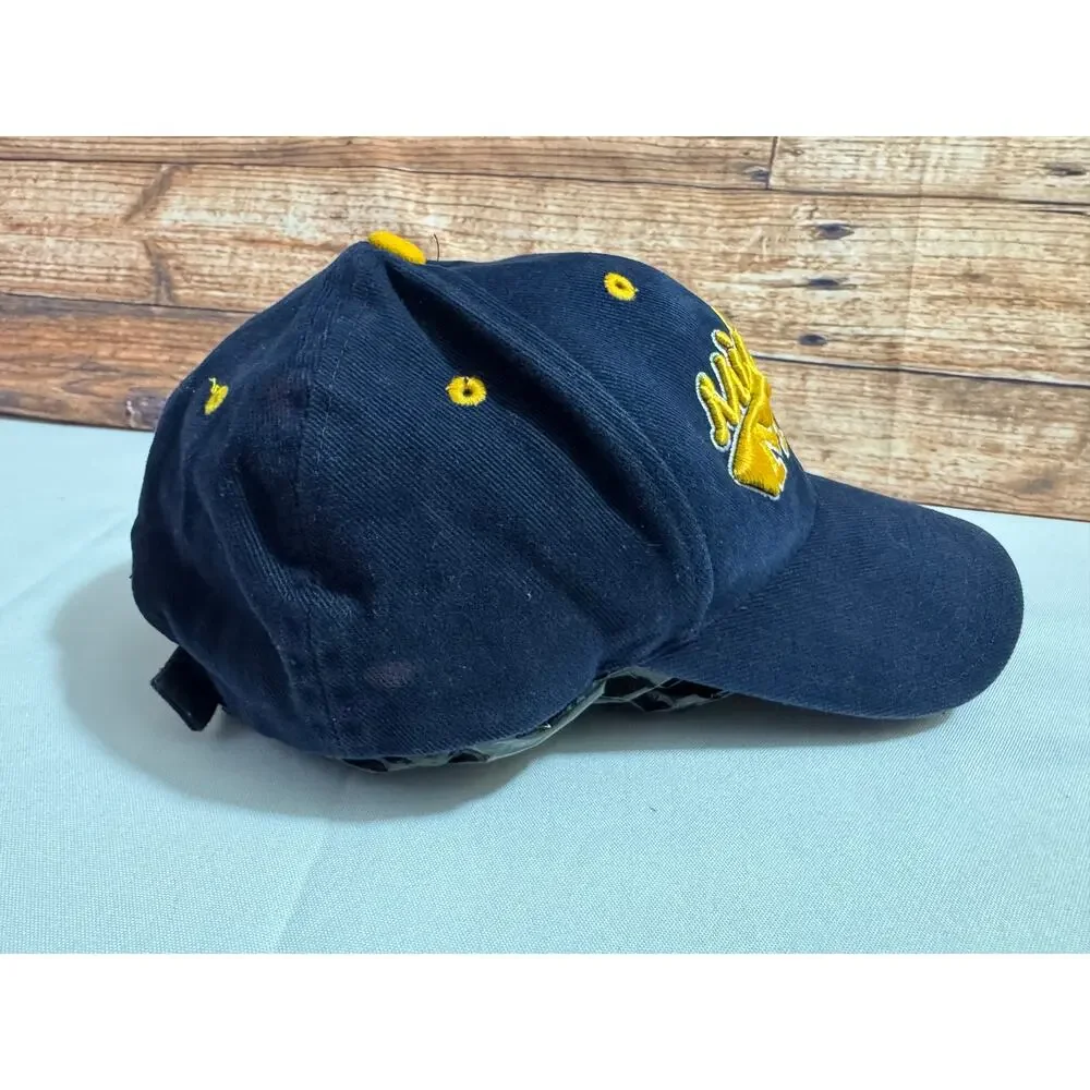 Vintage Y2K Michigan Wolverines Blue Starter Snapback Hat Go Blue